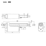 12000N 1200kg Elektrischer Linearantrieb 12V 24V Hub 50MM (Modell: 0041601)