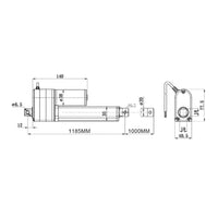 12V 24V 2000N Elektrischer Linearantrieb Hub 1000MM mit Eingebautem Potentiomete (Modell: 0041676)