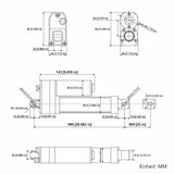 DC Wasserdicht Elektrischer Linearantrieb 3500N Hub 800 mm (Modell: 0041945)