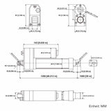 DC Wasserdicht Elektrischer Linearantrieb 3500N Hub 1000 mm (Modell: 0041947)