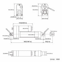 DC Wasserdicht Elektrischer Linearantrieb 3500N Hub 50 mm (Modell: 0041933)