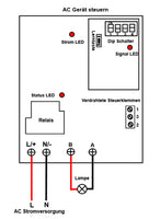 5Km Reichweite Funkschalter Empfänger 1 Kanal 230V Eingang Ausgang (Modell: 0020134)