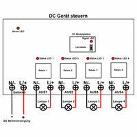 4 Kanal DC 8V ~ 80V 10A Wasserdicht Funkschalter mit Fernbedienung (Modell: 0020216)