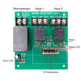 230V 2300 Watt Funkschalter Funkempfänger 2 Kanal Relais Ausgang (Modell: 0020467)