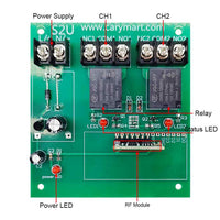 2000 Meter 2 Kanal DC 6V 9V 12V 24V 10A Funkschalter mit Fernbedienung (Modell: 0020200)