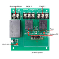 Langstrecken 2000 Meter 2 Kanal 230V 10A Funkschalter mit Fernbedienung (Modell: 0020471)