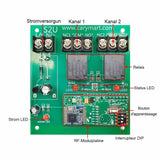 2 Kanal DC Funkschalter Empfänger Lange Reichweite 15000 Fuß (Modell: 0020686)