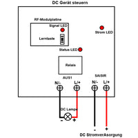 2000 Meter 1 Kanal DC Ausgang 10A Funkschalter mit Fernbedienung (Modell: 0020491)