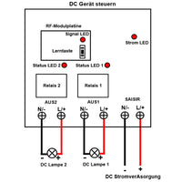 2000 Meter 2 Kanal DC 10A Funkschalter mit Fernbedienung (Modell: 0020347)