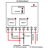 Langstrecken 2000 Meter 2 Kanal 230V 10A Funkschalter mit Fernbedienung (Modell: 0020471)