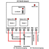 230V 2300 Watt Funkschalter Funkempfänger 2 Kanal Relais Ausgang (Modell: 0020467)