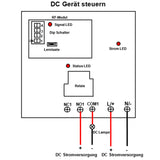 DC 8~80V Funkschalter Empfänger 1 Kanal 30A Relais Ausgang 5 Km (Modell: 0020090)