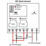 5 Km DC 8~80V Funkschalter Empfänger 2 Wege 30A Relais Ausgang