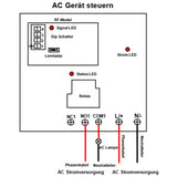 AC 230V Funkschalter Empfänger 1 Kanal 30A Relais Ausgang (Modell:(Modell: 0020091)