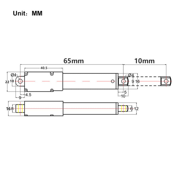 Mikro Elektrischer Linearantrieb 12V Mini Elektrozylinder Hub 10MM