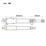 Mikro Elektrischer Linearantrieb 12V Mini Elektrozylinder Hub 50MM (Modell: 0041645)