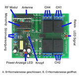 230V Fernbedienung Funkschalter Set mit ein Handsender und zwei Empfänger (Modell: 0020404)