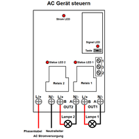 2000 Meter 2 Kanal AC 230V 30A Funkschalter Set mit Fernbedienung (Modell: 0020516)